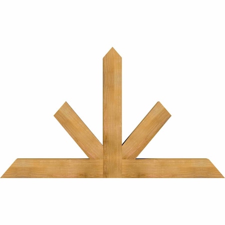 Ekena Millwork Saratoga Rough Sawn Timber Gable Bracket, Western Red Cedar, 72"W x 42"H x 6"D x 6"F, 14/12 Pitch GBW072X42X0606SAR00RWR